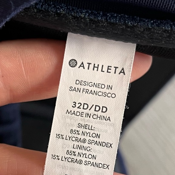 Athleta 32D/DD Underwire Halter Neck Bikini Top Navy Swimsuit Swimwear - Picture 3 of 6